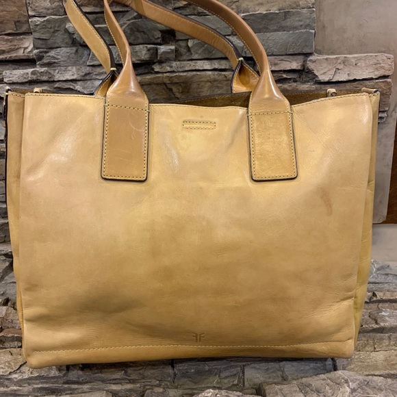 Frye Handbags - Frye Ilana Tote/ Shoulder Bag /Work Bag  Distressed Leather Golden Tan in Color